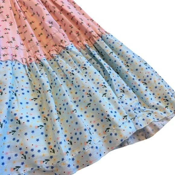 Ivy City Co Pastel Blue and Pink Tiered Midi Dress NWOT - Picture 12 of 14